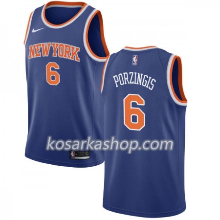 Dres New York Knicks Kristaps Porzingis 6 Nike 2017-18 Plava Swingman Dres New York Knicks Kristaps Porzingis 6 Nike 2017-18 Plava Swingman